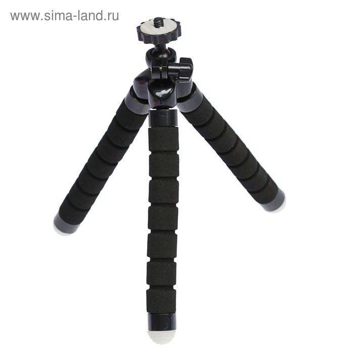 Штатив Luazon настольный, для телефона шириной до 7 см, гибкие ножки, высота 18 см, чёрный