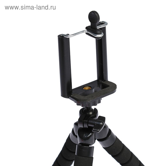 Штатив Luazon настольный, для телефона шириной до 7 см, гибкие ножки, высота 18 см, чёрный