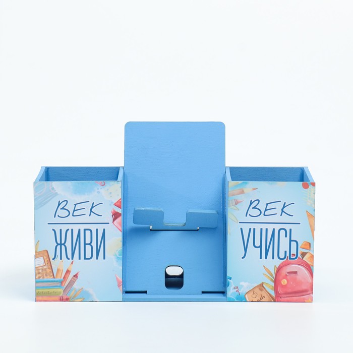 Органайзер для канцелярии с подставкой под телефон «Век живи, век учись», 24×10×14 см